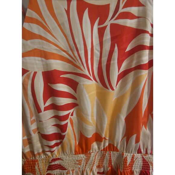 Ann Taylor fit n flare tropical print spaghetti straps midi dress sz XXL - Picture 6 of 9